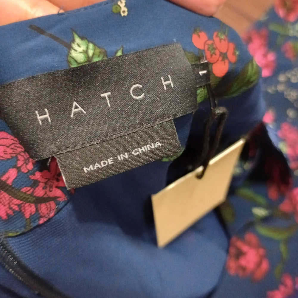 hatch the grace maternity dress in blue queen floral